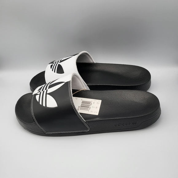 NEW W11 | M10 Adidas Split Lite Slides in Black and White - Picture 3 of 10